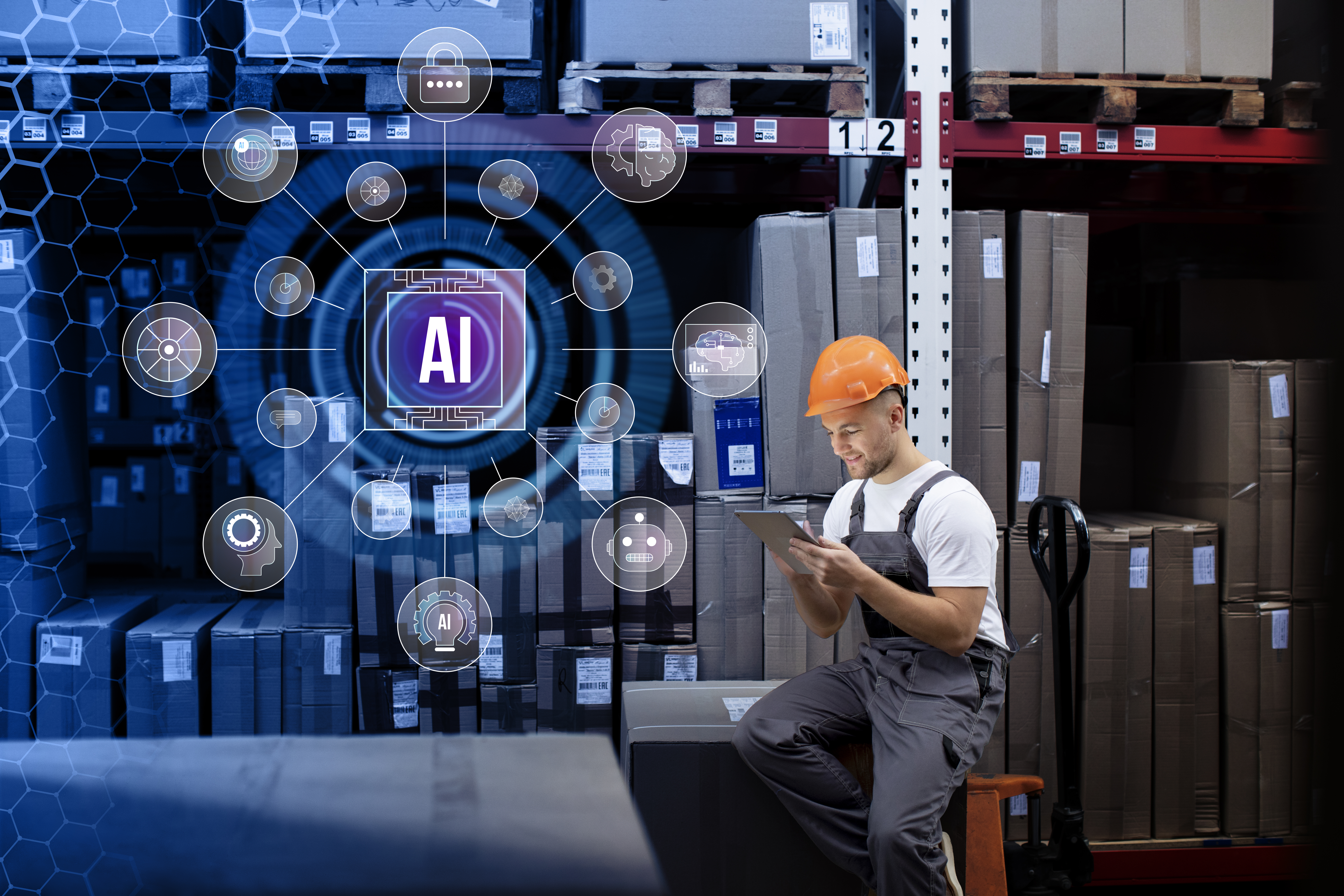 AI-powered Research: Person using an AI tool to analyze data and generate insights.