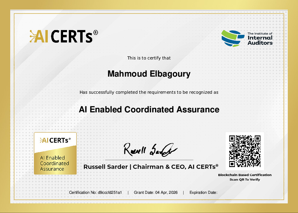 Certificate Earned By Mahmoud Elbagoury
